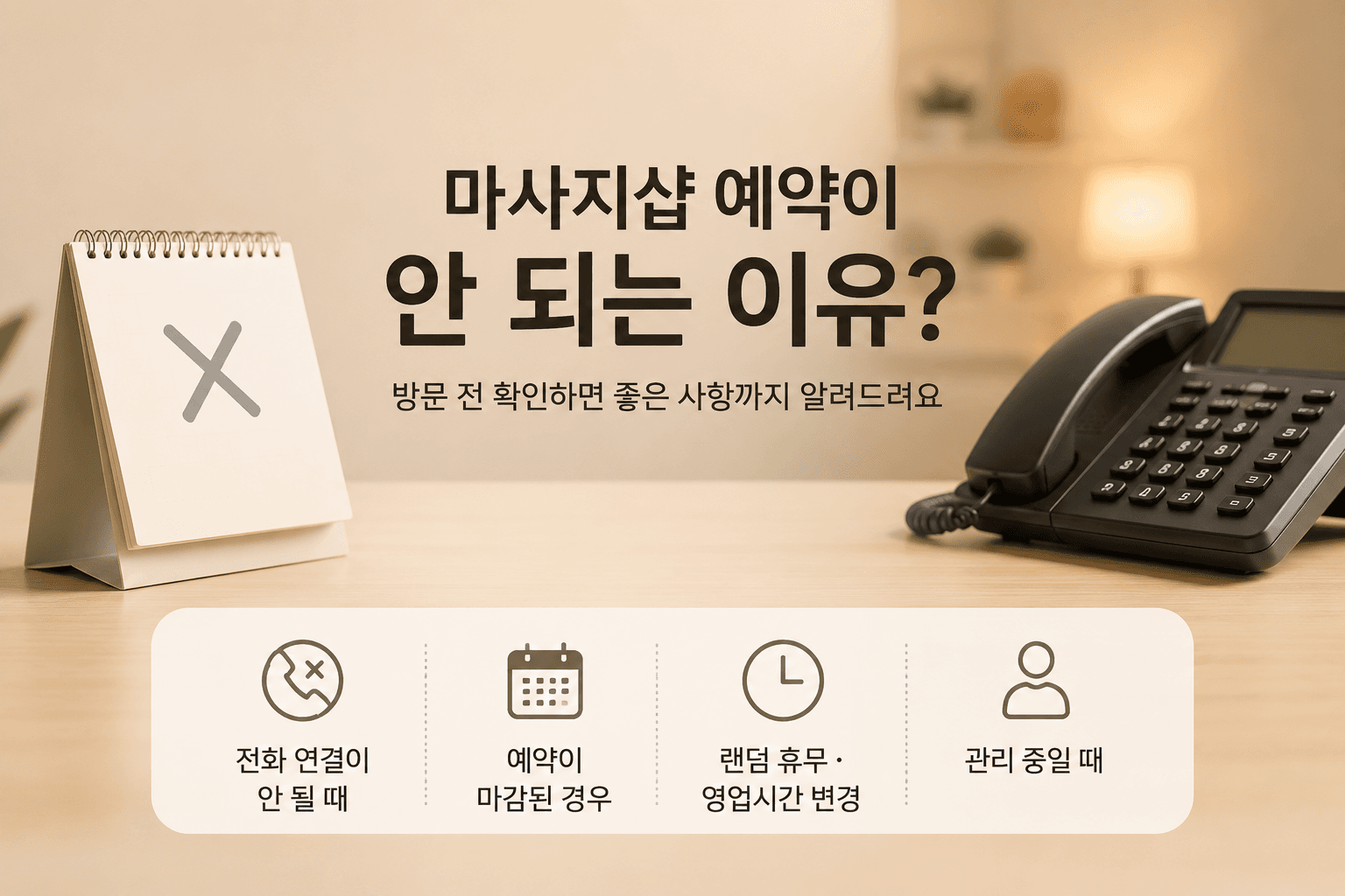 마사지샵 예약이 잘안 되는 이유?
